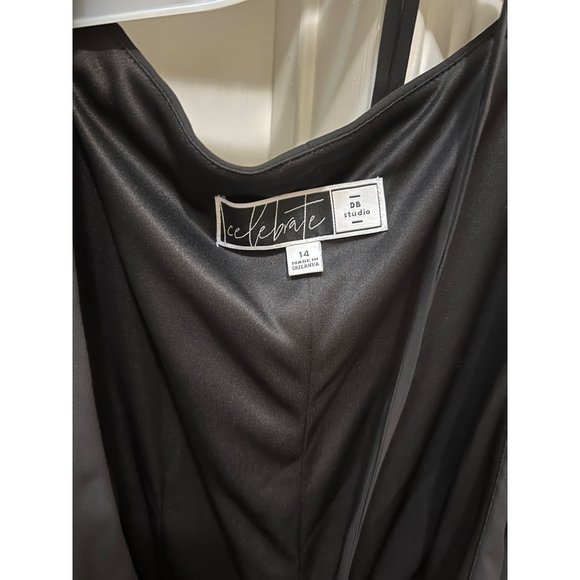 David's Bridal Black Flowy Wrap Dress - Classic Elegant - Picture 3 of 12